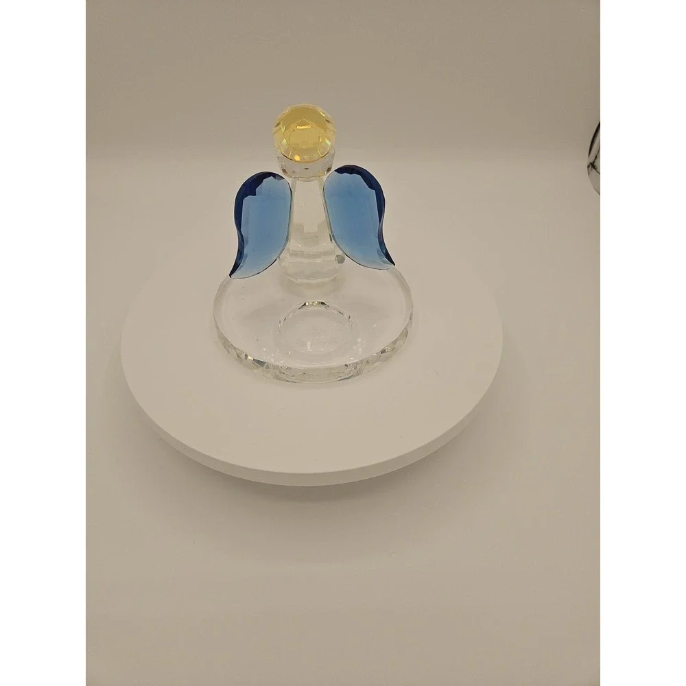 Vintage Beautiful‎ Partylite Blue Crystal Votive Angel Candle Holder 4 1/2